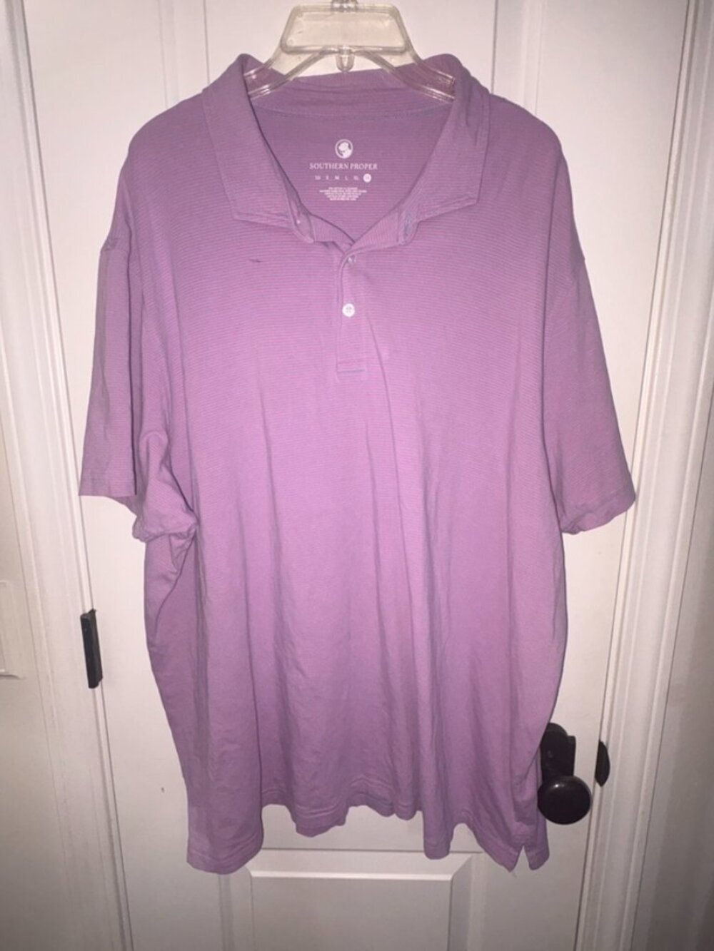 Men's Southern Proper Short Sleeve Cotton Spandex Stripe Polo Shirt XXL